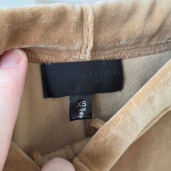 1102 Nili Lotan Women's Andreas Velour Track Pants Size XS Color tan White - Picture 4 of 5